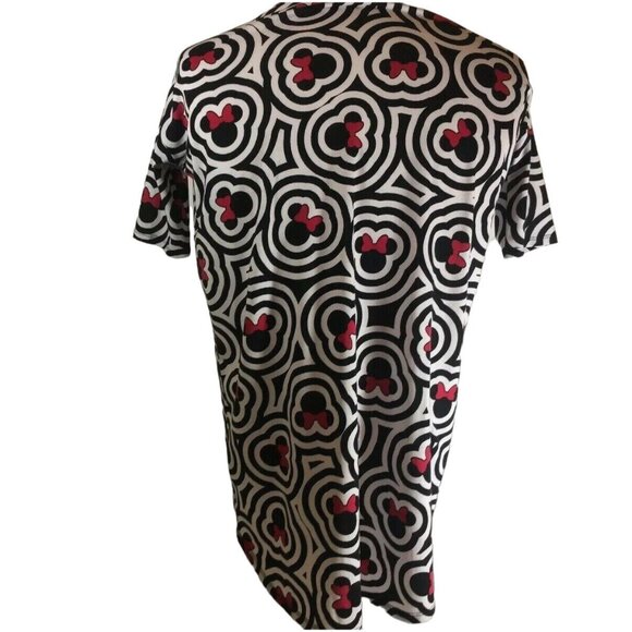 Lularoe Irma Disney Minnie Mouse Top Black White Pink Geometric XXS Tunic - Picture 3 of 12